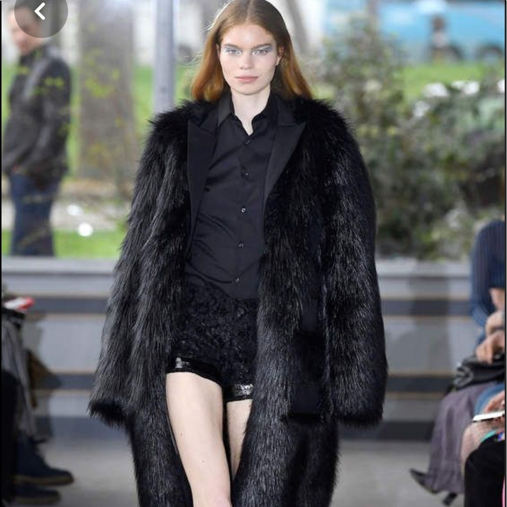 Faux fur maxi blazer by Anaïs Jourden